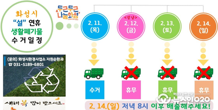 설연휴 생활폐기물 수거일정