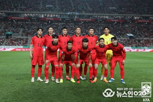 지난 10월 축구국가대표팀 친선경기 튀니지전 당시 선발 출전한 11명의 모습