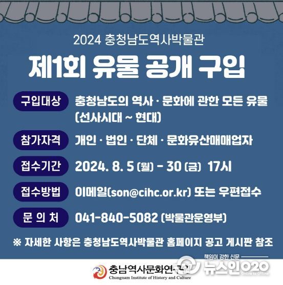충남역사박물관, 충남 유물 공개 구입