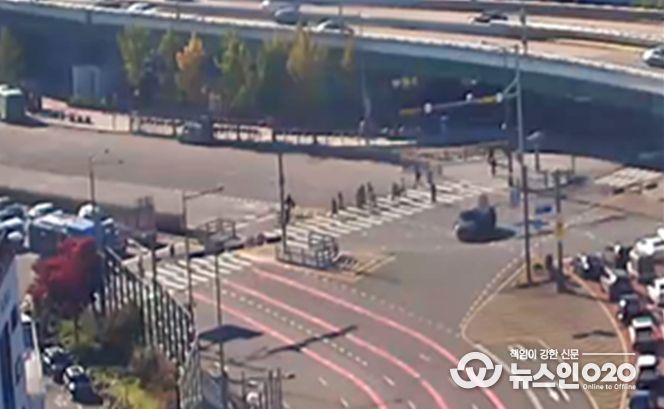 용산구 북한남삼거리 보행섬 설치 후