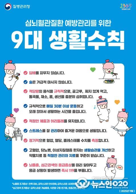 심뇌혈관질환 예방관리를 위한 9대 생활수칙