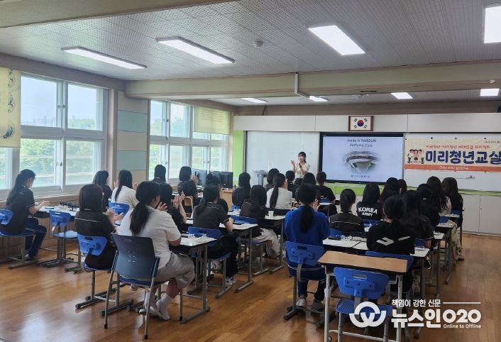 ‘미리청년교실’을 통해 지역 청년들이 강사로 참여해 중·고등학생들을 대상으로 직업 멘토링을 진행하고 있다