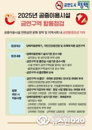 평택시, 2025년 하반기 공중이용시설 금연 합동 지도점검