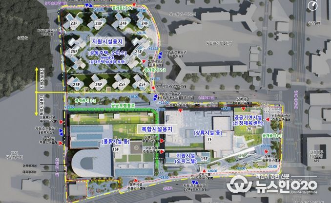 배치도 (※ 향후 건축 인・허가 과정 등에 따라 상기 건축계획은 변경될 수 있음)