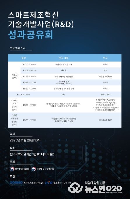 스마트제조혁신 기술개발 사업 성과공유회 개최계획(안)