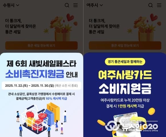 통큰 세일 기간 동안 일부 지차체가 자체 프로모션을 진행하고 있다