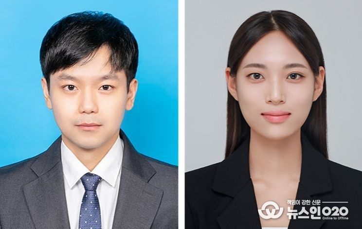 경상국립대학교 나노신소재융합공학과 김주형 교수와 석사과정 황휘령 씨(왼쪽부터)