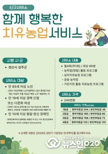 경북도, 복지와 농업 접목 통해 치유 돌봄 강화