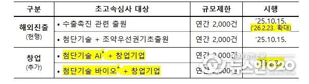 초고속심사 유형