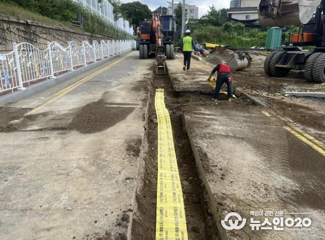도시가스 공급 보조사업 공사 현장 모습