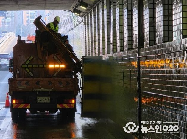 수원시 권선구, 새봄맞이 도로시설물 세척 실시