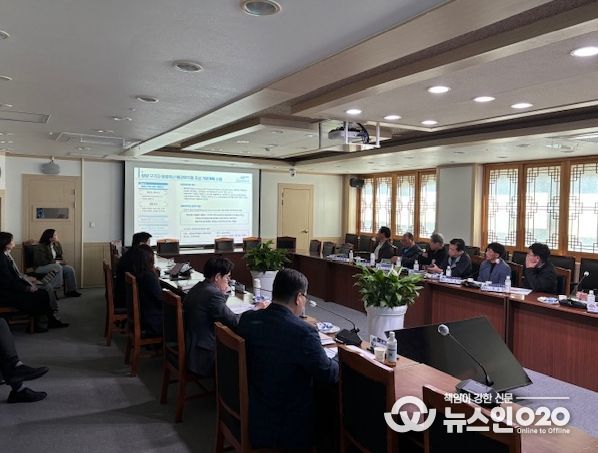 지난 7일, 청양구기자 농업유산 추진 용역에 대한 보고회가 진행되고 있다.