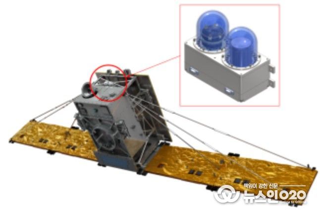 차세대소형위성 2호에 부착된 레오도스 위치